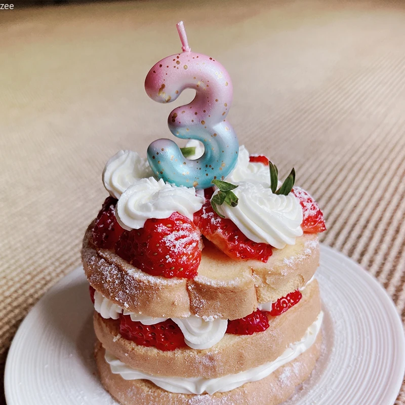 Cake Candles Long Colorful Wedding Decor Festival Table Decor Set Happy Birthday Cake Toppers