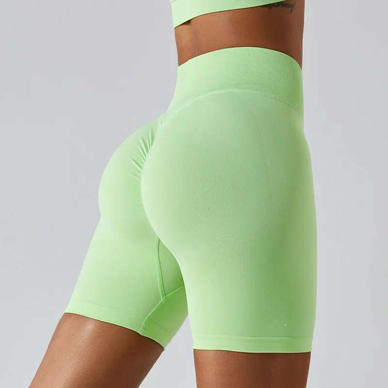 Seamless Yoga Shorts Women Fitness Running Cycling Shorts Quick Drying Breathable Sports Leggings High Waist Workout Gym Shorts