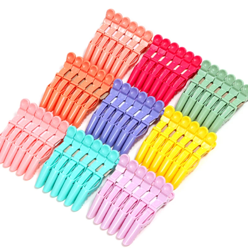 

Sdotter 6Pcs Colorful Alligator Hair Grip Hairdressing Clips Bangs Hair Clip Clamps Hairdressing Salon Styling Hair Accessories