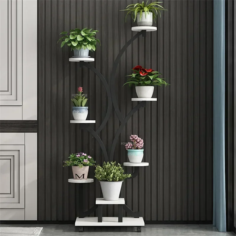 Indoor Plant Stand Living Room Floor Flowers Stand Modern Creative Plant Pot Planter Display Organizer Home Furniture X