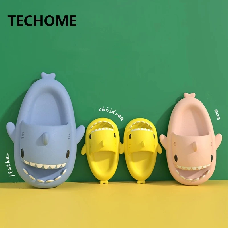 Slippers Sandals Shoes Shark Women Men Adult Couple Children Bathroom Home