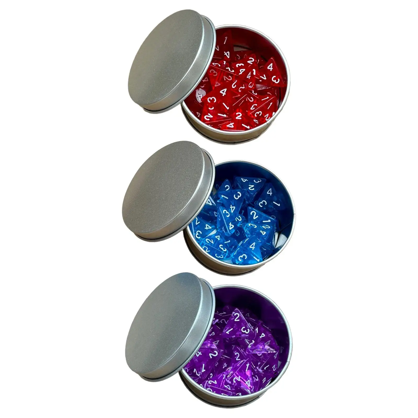 25 Pieces Multisided Dice Collectibles 16mm with Storage Case D4 Die for Entertainment Toy Theme Parties Friends Gathering Dice