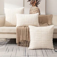 1pc Boho Faux Fur Plush Throw Pillow Covers