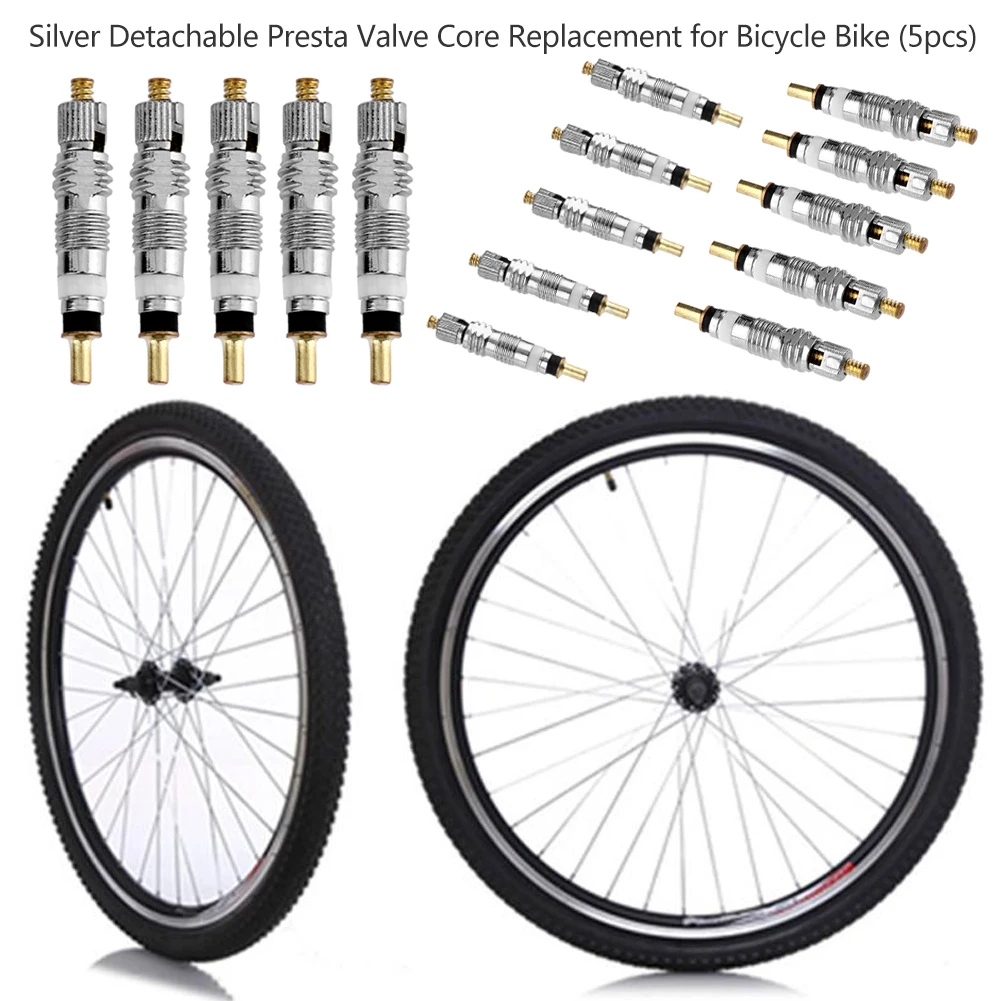 5-1000Pcs Detachable Presta Bicycle Valve Core Replacement Brass CNC FV MTB Road Bike Tire Tubes Service Parts Repair Tools