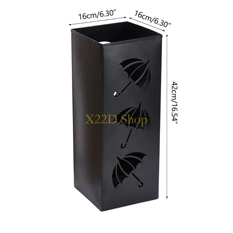 X22D Metal Umbrella Holder Multipurposes Square Umbrella Stand Rack Container