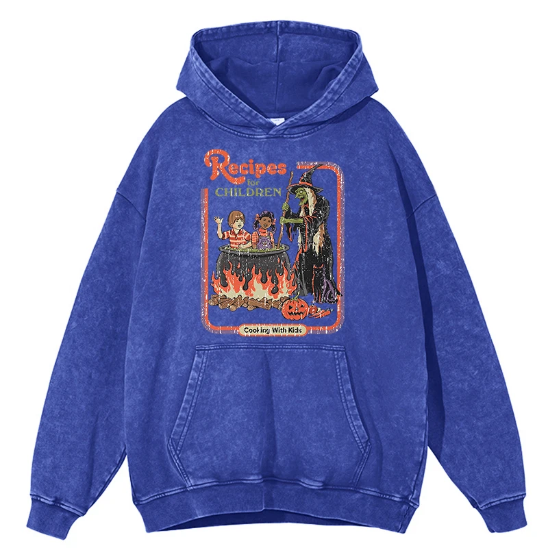 thumbnail image 1 of Sudadera con capucha holgada para hombre con diseño de recetas desgastadas y retro para cocinar con niños, sudadera con capucha de gran tamaño, cálida, 100 % algodón, 1 of 5