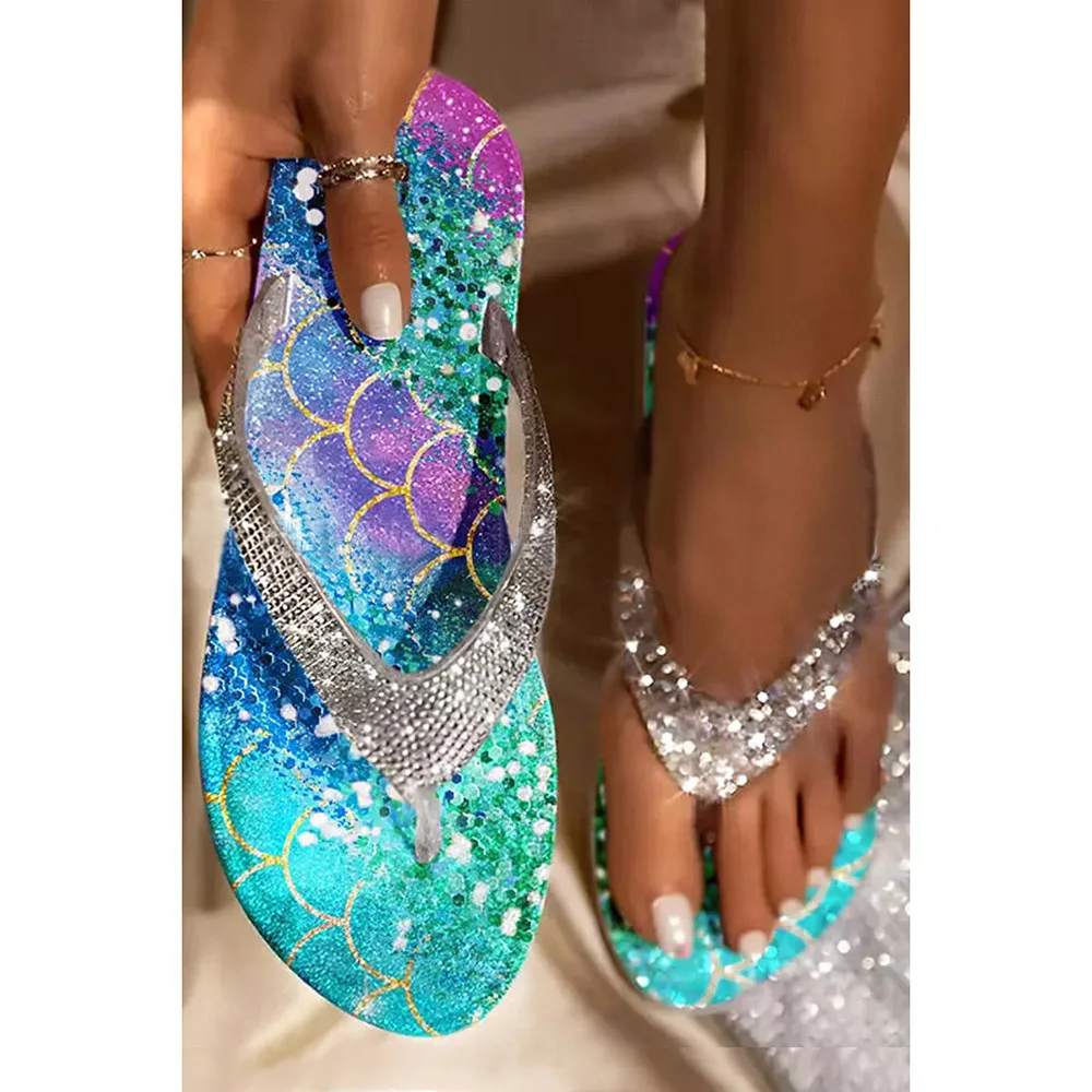 

Daily Multicolor Rhinestones Leopard Print Slippers