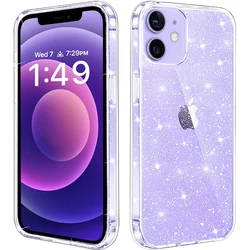 Sparkling Transparent Glitter Phone Case - Stylish Clear Cover (For iPhone 13)
