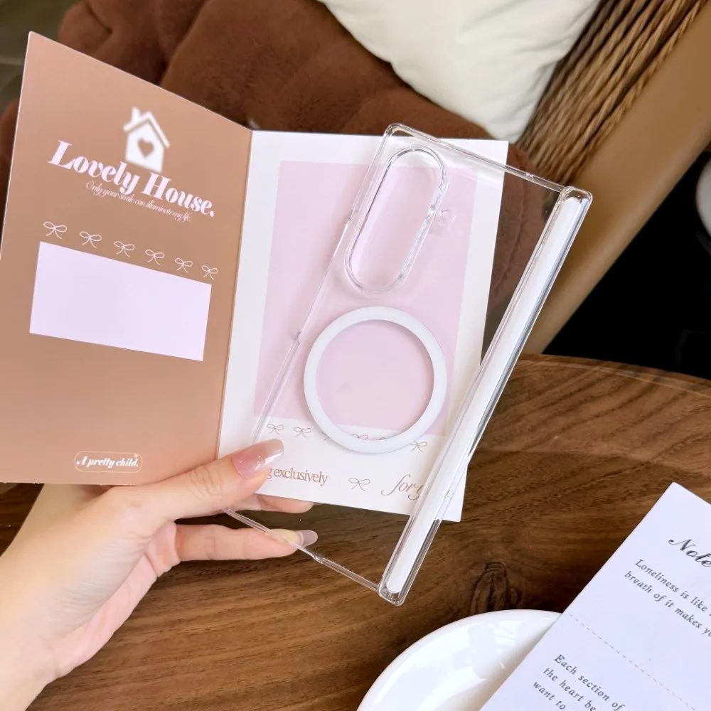 Transparent Magnetic Shockproof Case with Wireless Charging Support
