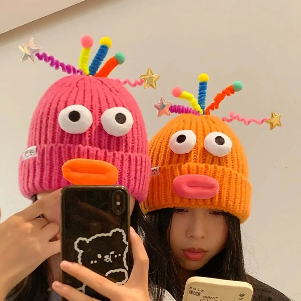 

Wool Crotch Sausage Mouth Braid Beanie Cute Knitting Cartoon Knitting Hat Cloth Accessories Muffler Cartoon Funny Hat Women