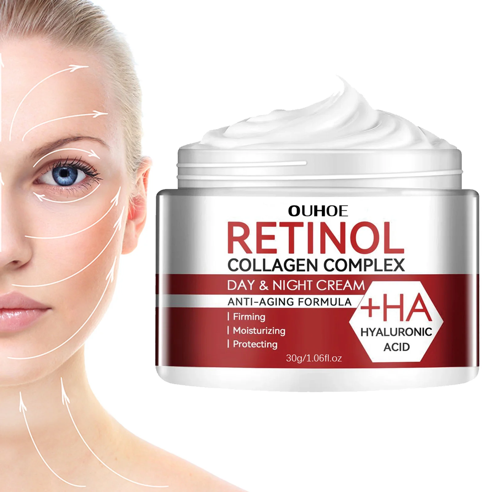 Retinol Face Moisturizer Anti-Wrinkle Aging Shrink Pores Whitening Smooth