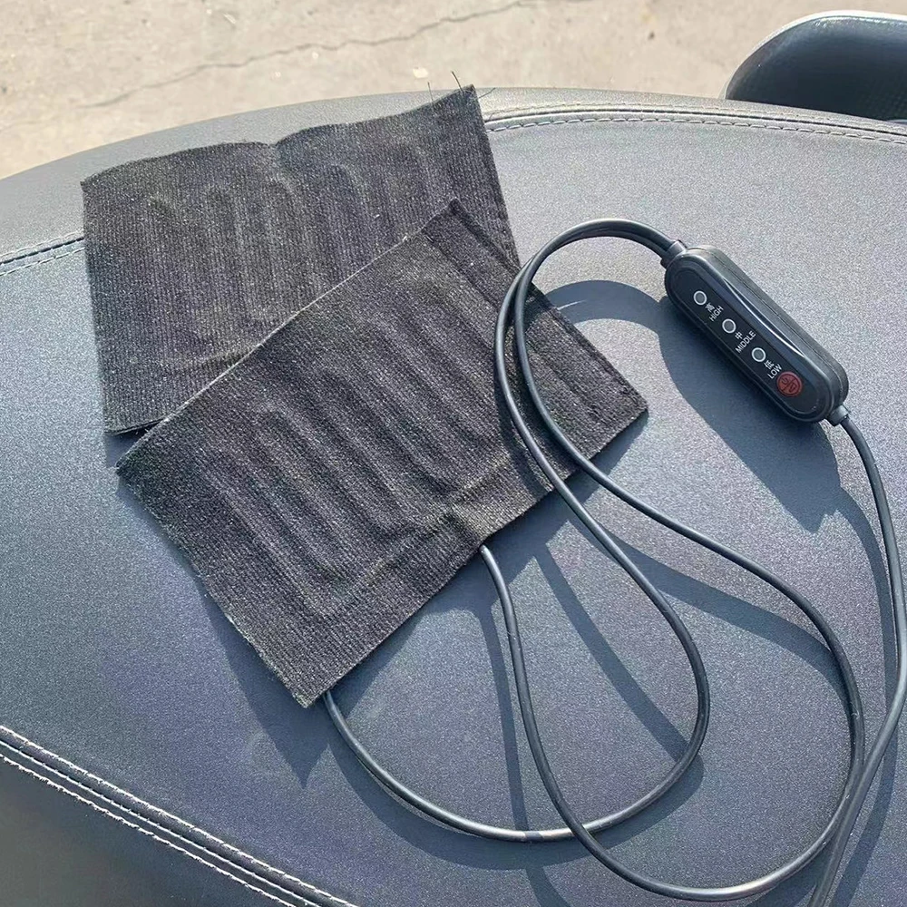 12V Bicycle Motorcycle Heated Hand Grip 3 Gear USB Handlebar Warmer Electric Heating Grips Anti Slip Handlebar Heater Bike