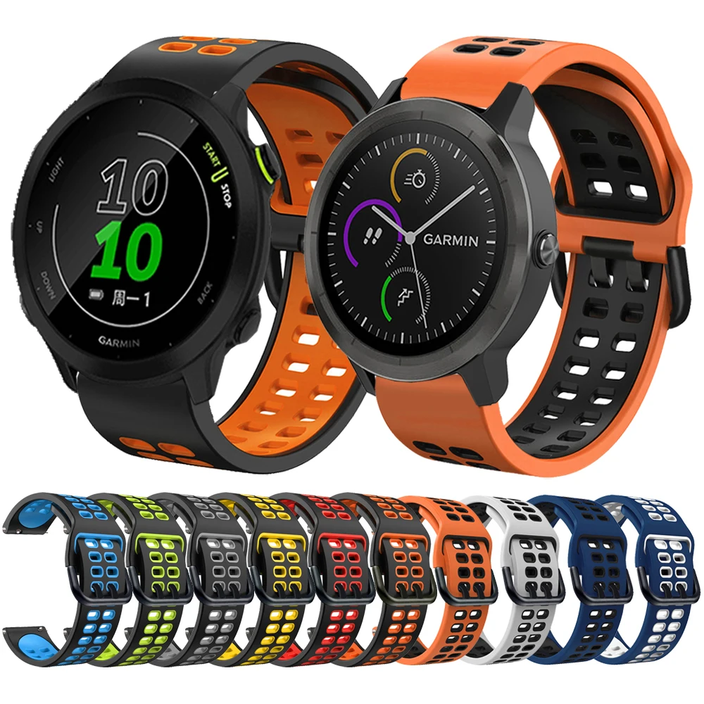 

Quick release 20mm Sport Silicone Strap For Garmin Forerunner 55 245 645 Music/Vivoactive 3/Venu Watch Band Wristband Bracelet