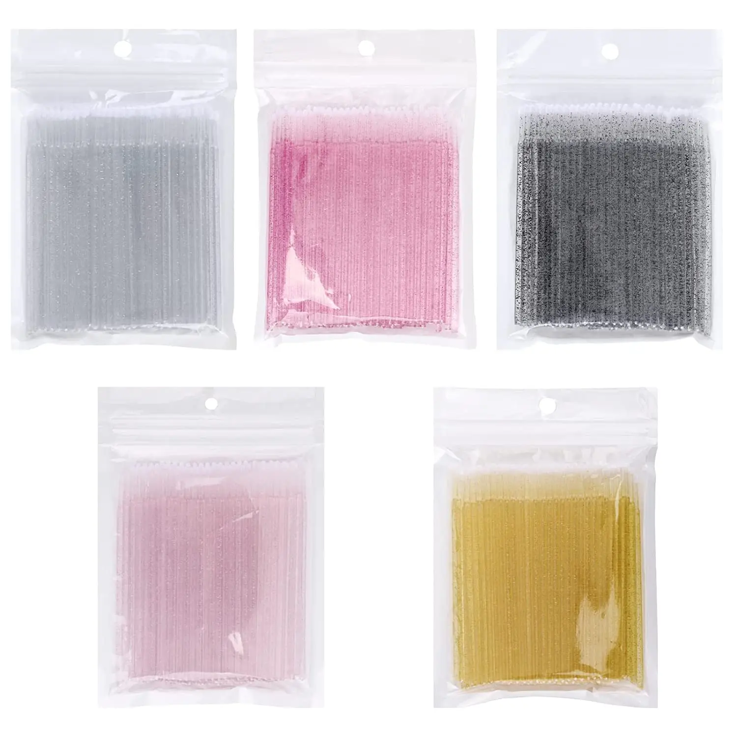 

200pcs Crystal Micro Applicators Brushes Disposable Applicator Wands for Eyelashes Extensions Makeup Application