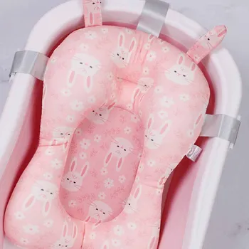 Baby Shower Tappetino per vasca da bagno Supporto pieghevole per neonato Cuscino per il corpo Vaschette per bambini Cuscino per vasca da bagno per neonato Morbido antiscivolo per cartoni animati
