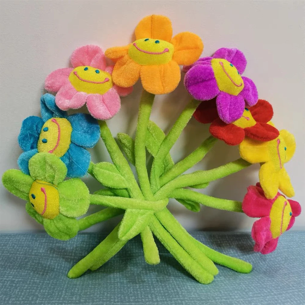 8pcs Cartoon Curtain Clip Sunflower Plush Flexible Tieback Toy Home Dcor Lovely Girls Gift New Year Decor curtain clips curtain accessories curtain tiebacks