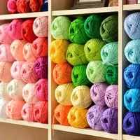 50g/set of Four Strand Milk Cotton Knitted Yarn, Combed Cotton Rod Needle Hand Knitted DIY Baby Scarf Hat Doll Crochet Thread 1