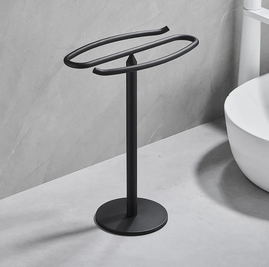 Gold free standing towel rack Stainless steel bathroom washplate Kitchen towel hanging household countertop bar