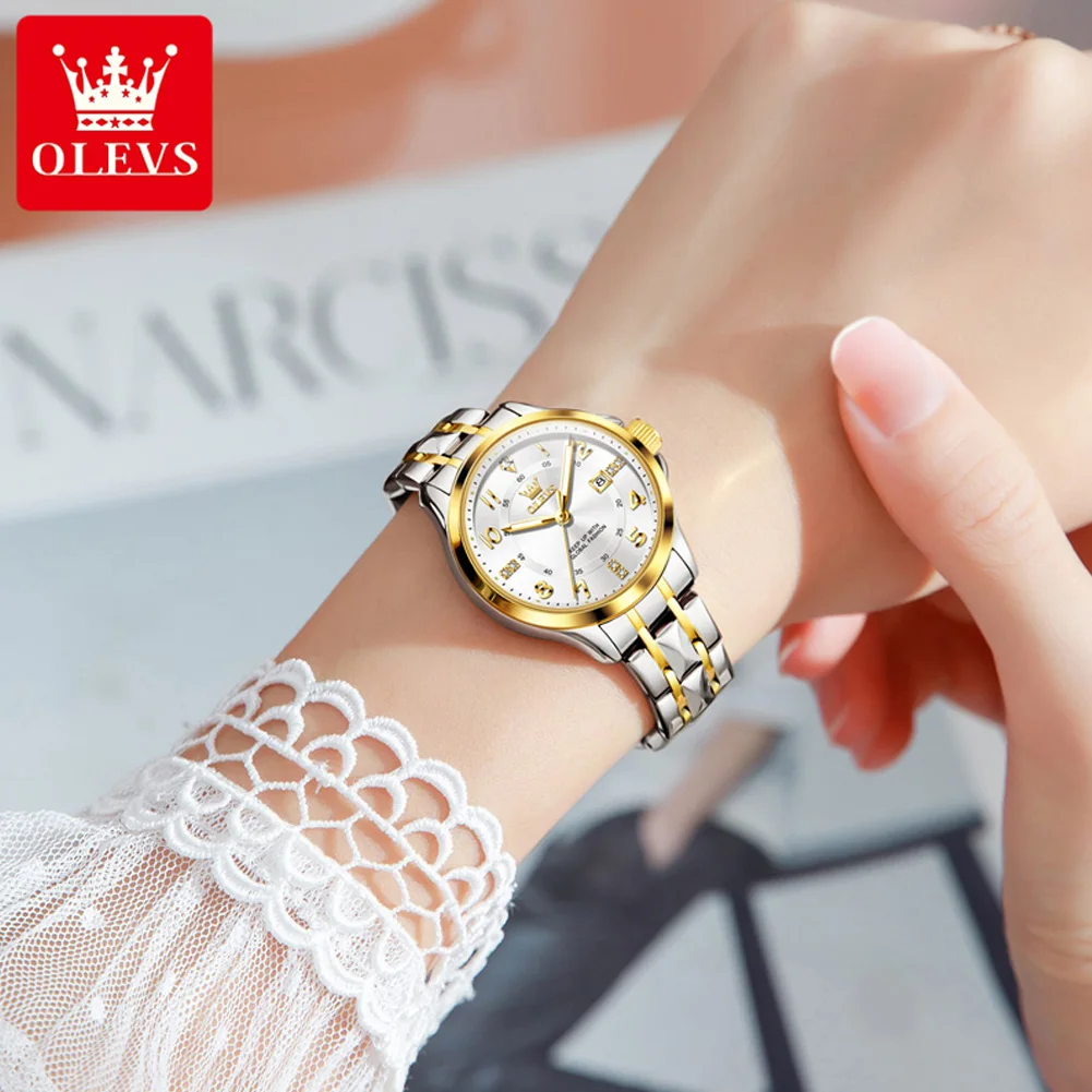 OLEVS elegant ladies' watches fashion trend 30m waterproof quartz watch for women calendar brand luminous genuine wristwatch - 2