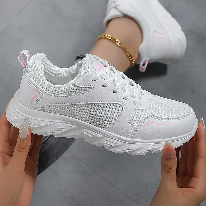 Lady Fitness Women Breathable Sneakers Woman Casual Shoes Cushion Female Comfortable Low Top Sock Sneakers Non-slip Walking Shoe 4
