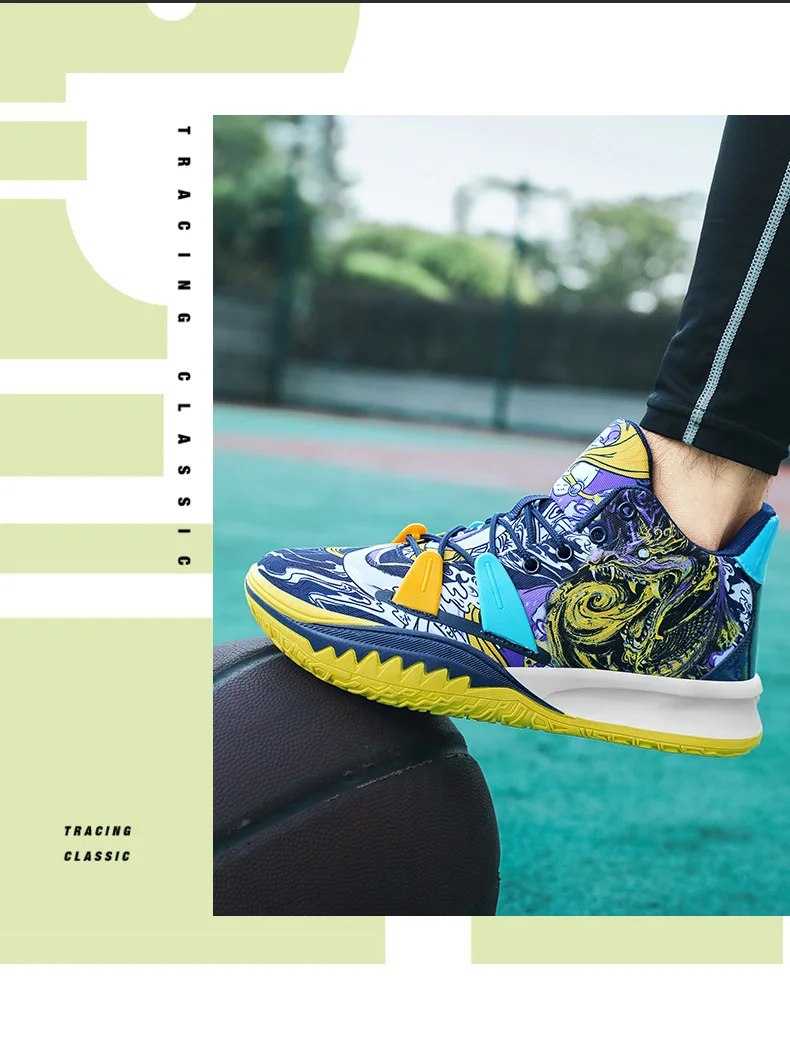 Description Picture 5 of item2023 New Men's Basketball Shoes High Top Breathable Boots Summer Non-Slip Junior Sneakers Ladies Venom Student Sneakers 36-45