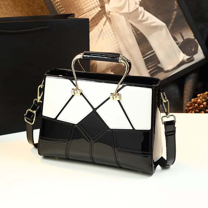 Glossy Patent Leather Handbags For Women Top Handle Purse Satchel Bag  Stylish Handbag Medium Tote Bags Shoulder Bag - AliExpress