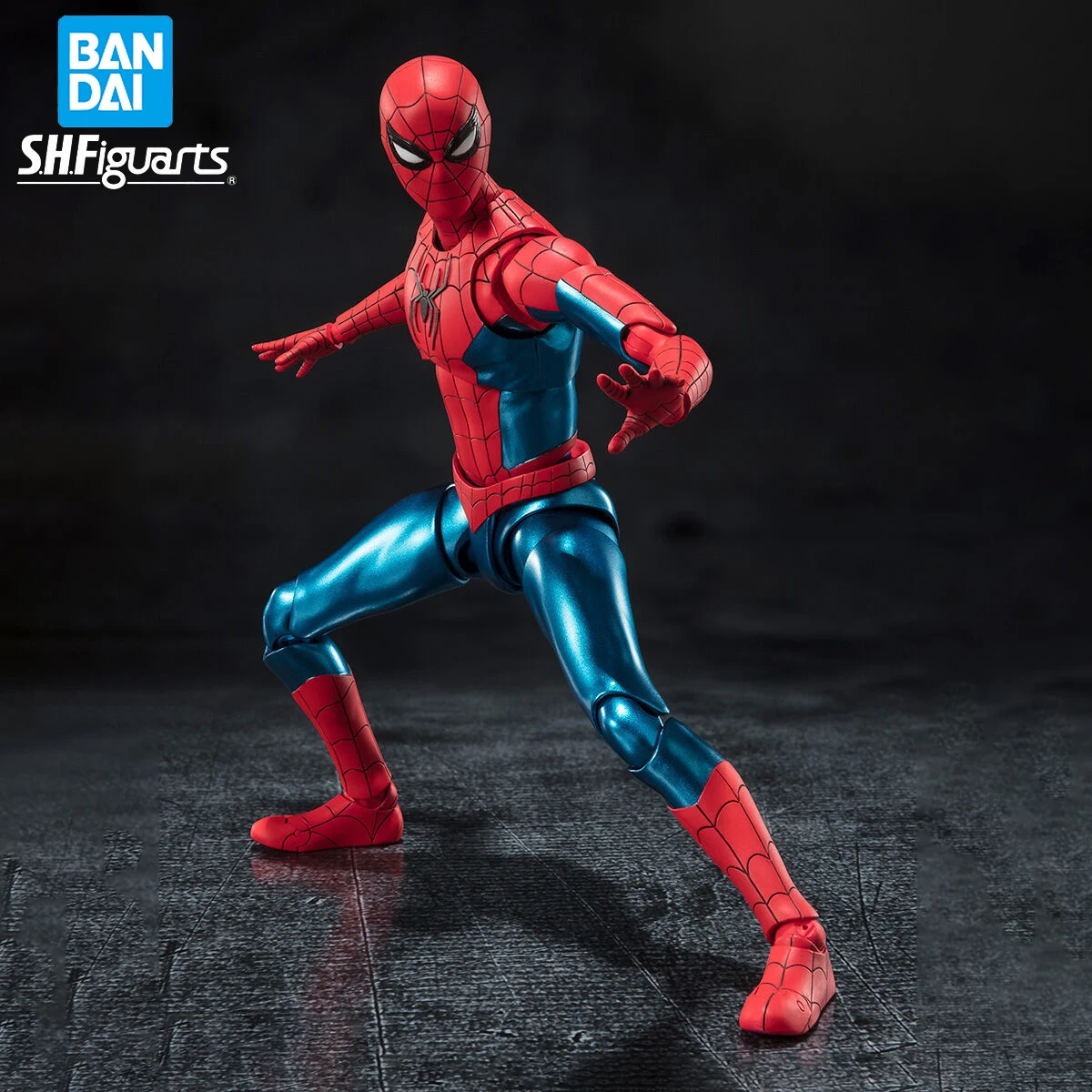 In Magazzino Originale Bandai Shfiguards Spider-Man : No Way Home Peter Parker New Red & Blue Suit Spider Man Action Figure Modello Anime