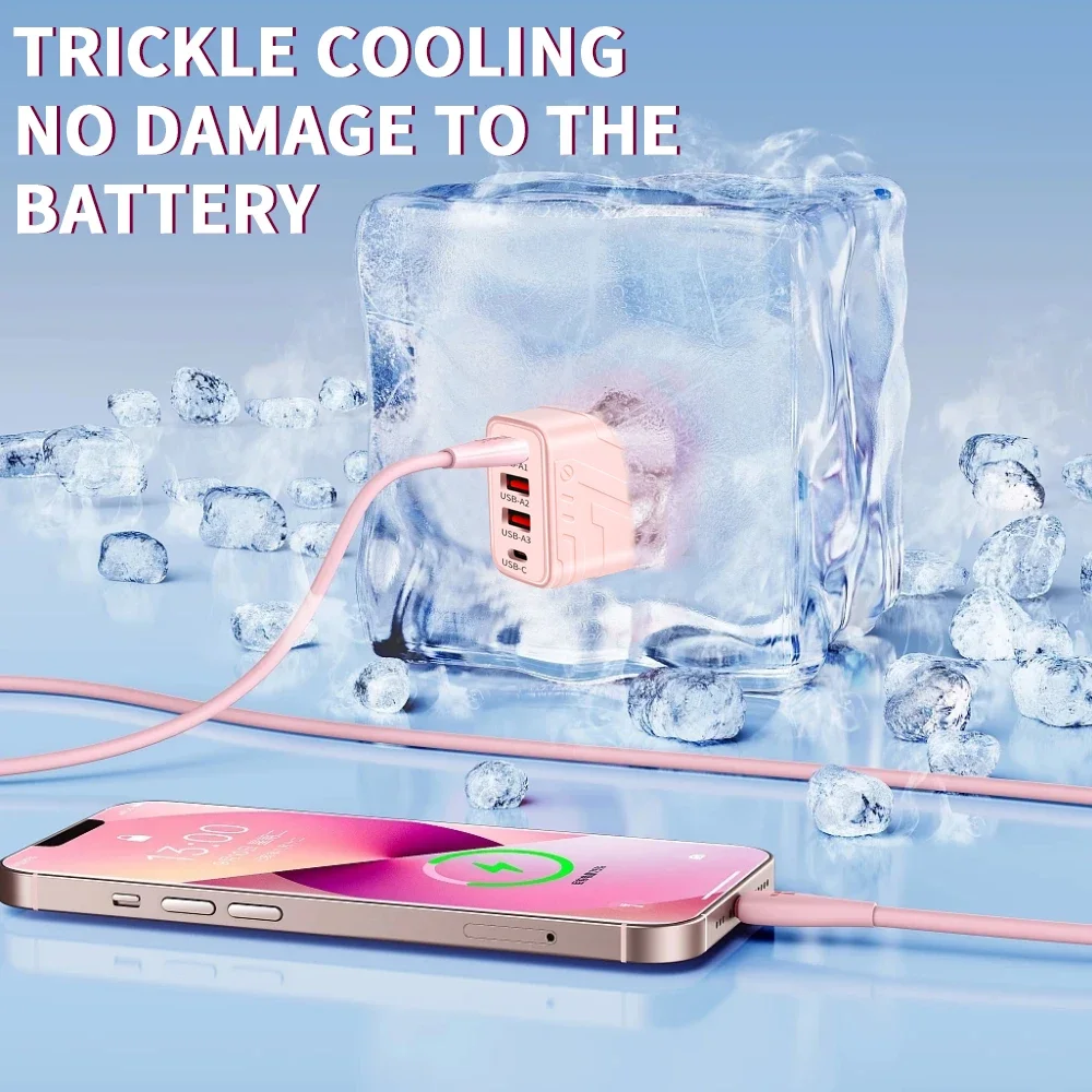 Portable 40W 4 Ports USB Fast Charging Chargers Type C Quick Charge 3.0 Charger PD Type C Adapter 3 USB EU/US Plug Wall Adapter