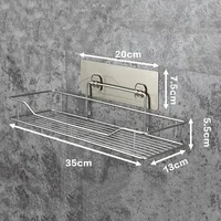 Stainless Steel Bathroom Storage Shower Shelf Punch-Free Kitchen Toilet Wall Hanging Rack Organizer Bathroom Corner Shelves Set 2