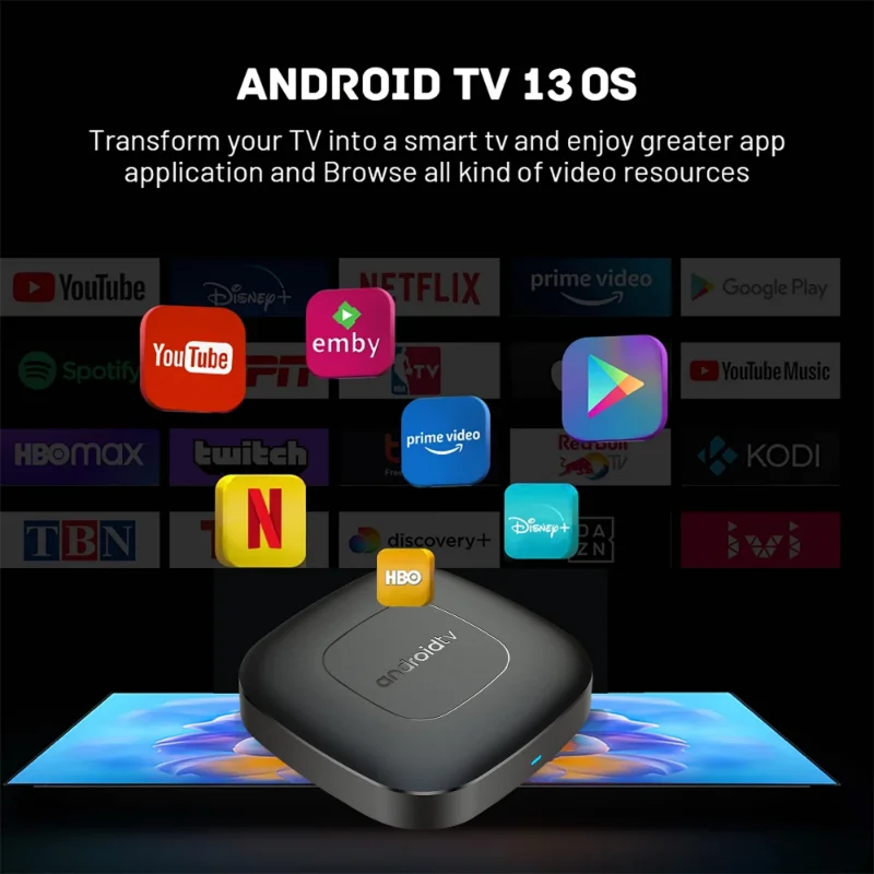 T1 ATV Set-top Box Android 13.0 8K Android TV Box Wifi 2.4G/5G HDR Media Player Voice Remote Allwinner H313 Google Assistant smart tv box tv stick tv box
