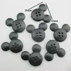 H099 Fashion Plastic Buttons Black Mickey Shape Cartoon Button 50Pcs Sewing Supplies 2