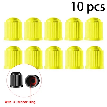 10PCS รถยนต์รถจักรยานยนต์จักรยานจักรยาน Universal รถวาล์วหมวกพลาสติกล้อยาง Air Stem ฝาครอบฝุ่นยางวาล์ว Caps 10