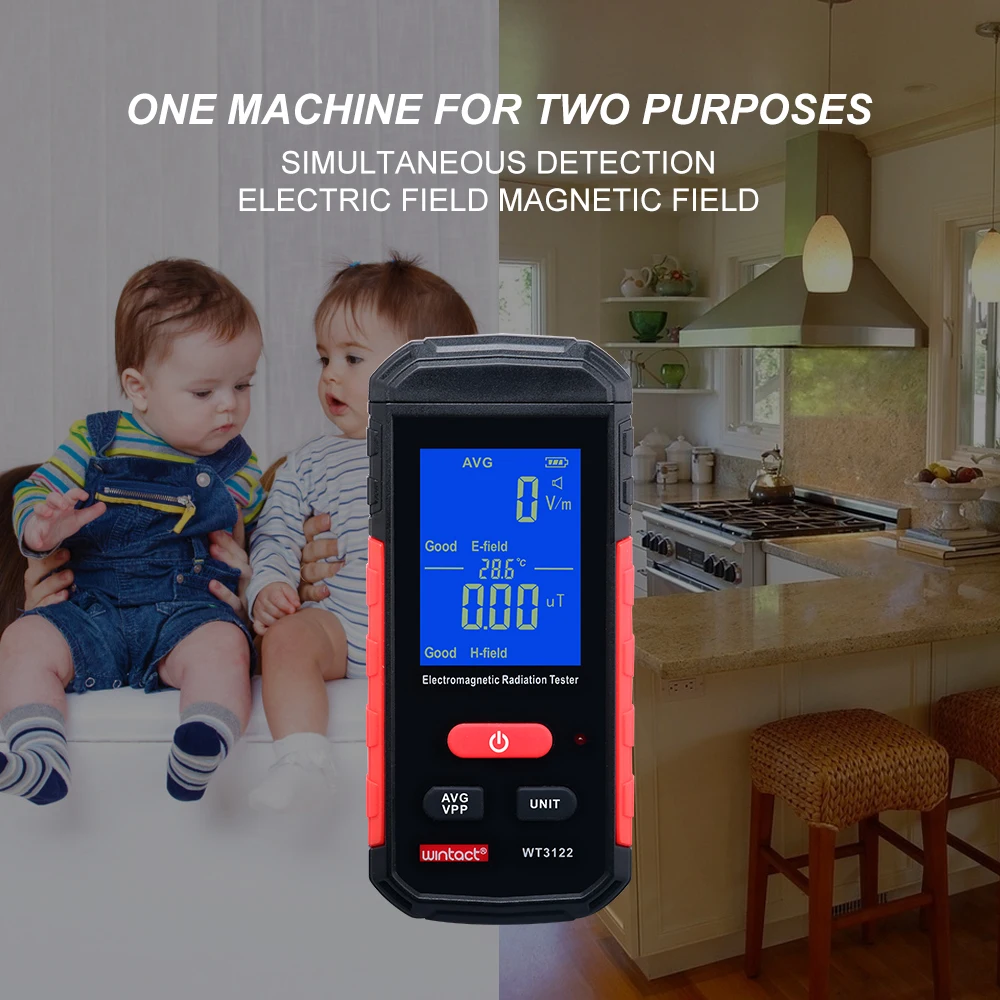 Geiger counter new WT3122 electromagnetic field detector  wave radiator mobile phone radiation tester audible  visual alarm 4