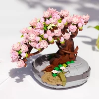 Romantic bouquet Potted Mini Building blocks Girl toys DIY design building blocks Flower ornaments decorate Christmas gifts 1