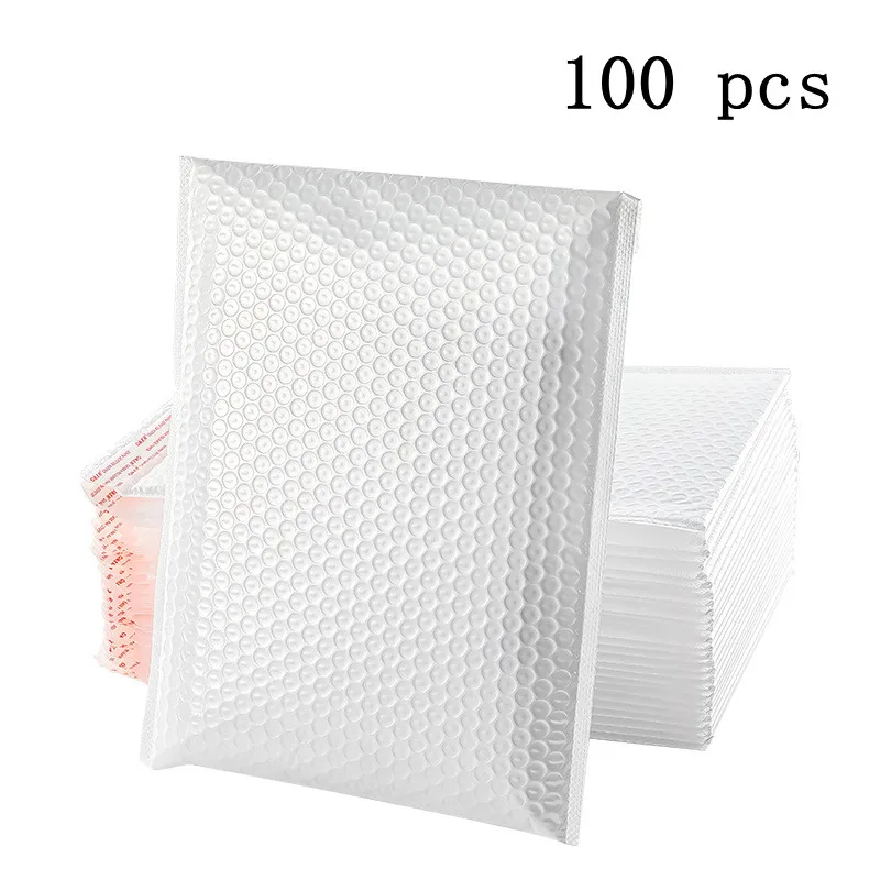 10050PiecesWhitePolyEnvelopeBubbleEnvelopeBagSelfSealing
