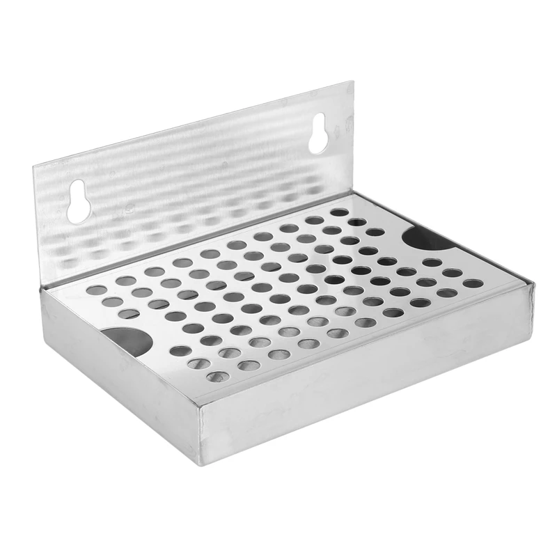 

3X Wall Mount Beer Drip Tray No Drain 304 Stainless Steel Homebrew Kegging Draft Beer