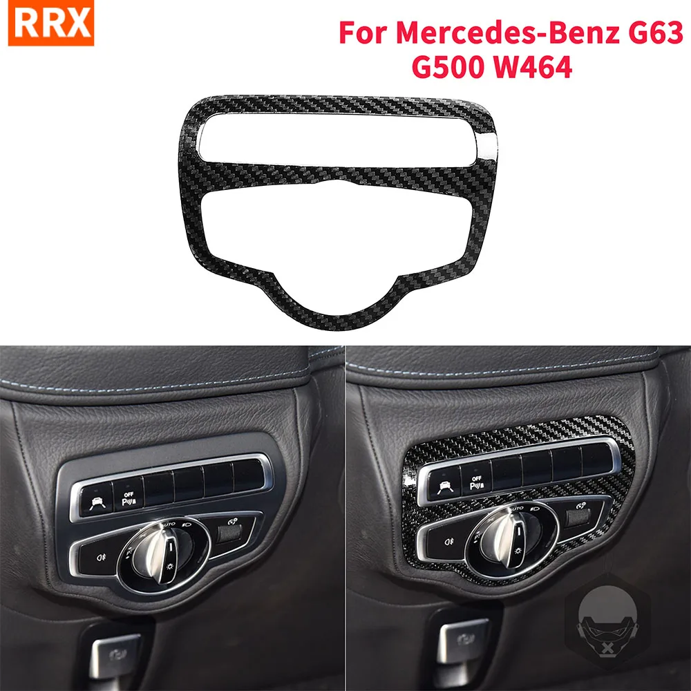 

Кнопка переключения регулировки фары, отделка крышки из натурального сухого углеродного волокна для Mercedes-Benz G-CLASS G500 2019-2020 G63 W464, аксессуары