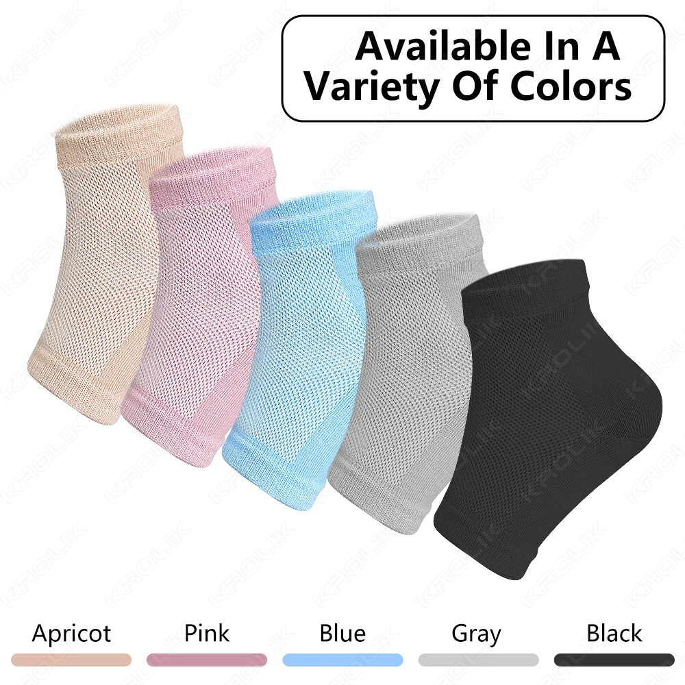 1pair Silicone Moisturizing Gel Heel Socks Reusable Anti Cracked Chapped Foot Smooth Skin Care Exfoliating Foot Protector Tools