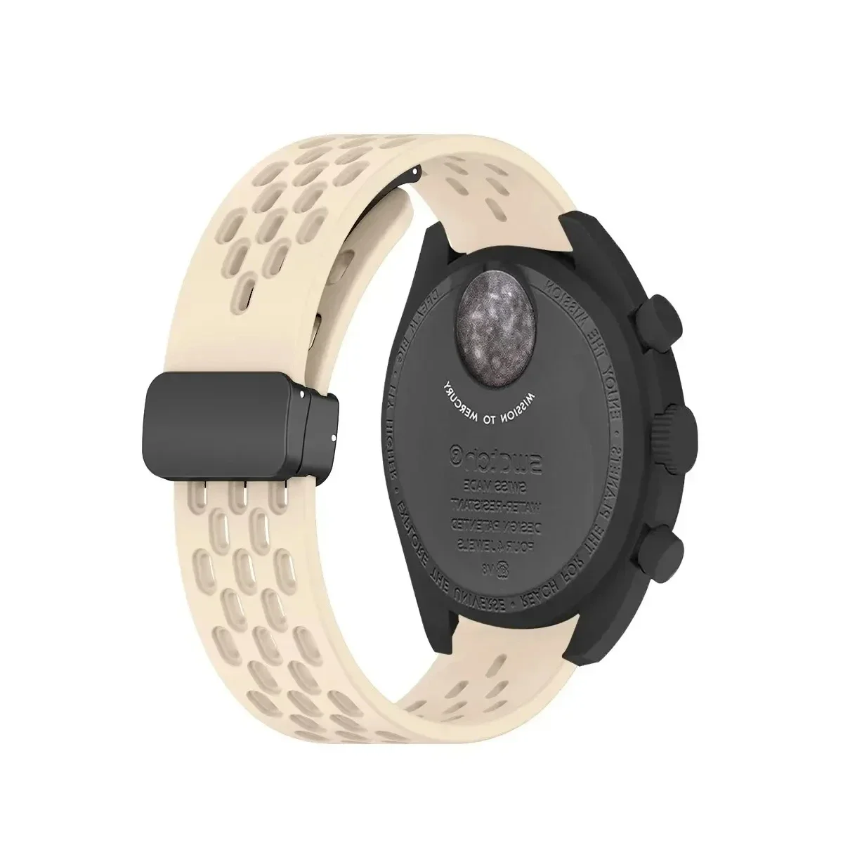 Magnetic Silicone Sport Watchband for MoonSwatch - Enhanced Replacement Bracelet Accessory