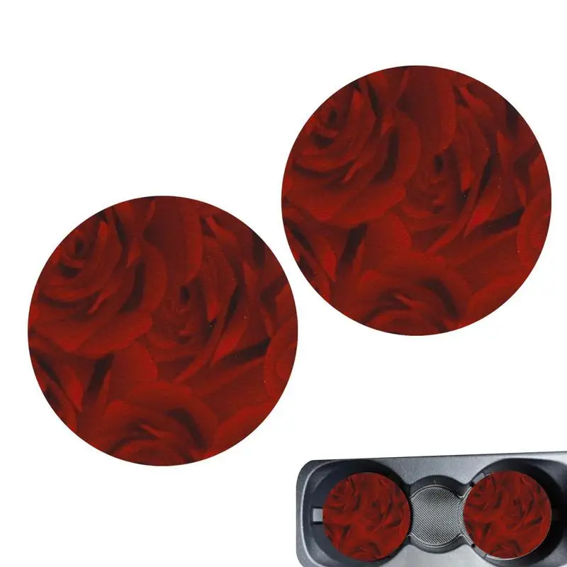 

Car Drink Coasters Car Auto Cup Pad Coaster Portable Floral Car Cup Holder Coaster Car Interior Accessories For Desk Kitchen