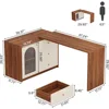 Computer Desk L Shaped with Drawers, Modern Corner Home Office Desk with Reversible Storage Cabinet, Long Study Writing Desk 6