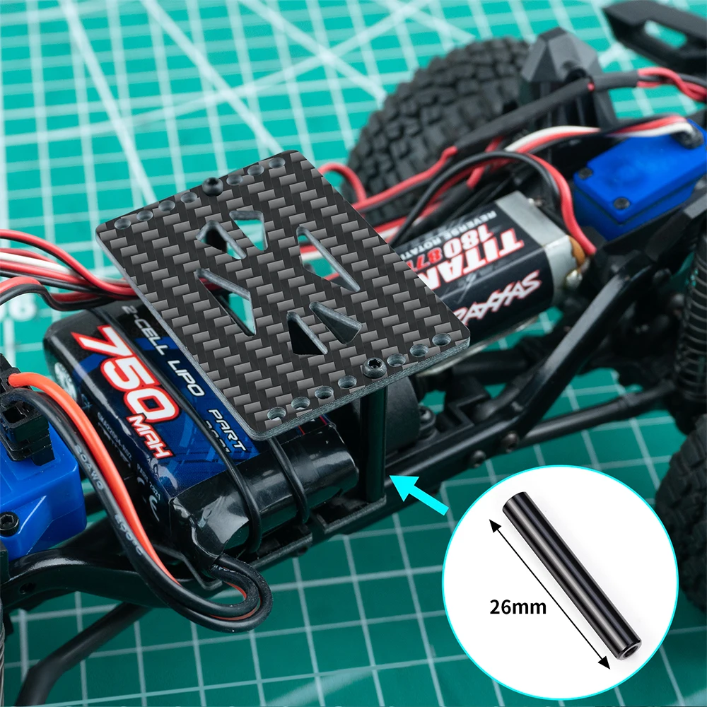 AXSPEED Aluminiumlegierung Batteriefach Montageplatte ESC Halter Einzel-/Doppelschicht für TRX4M 1/18 RC Crawler Car Upgrade-Teile – Detail 15