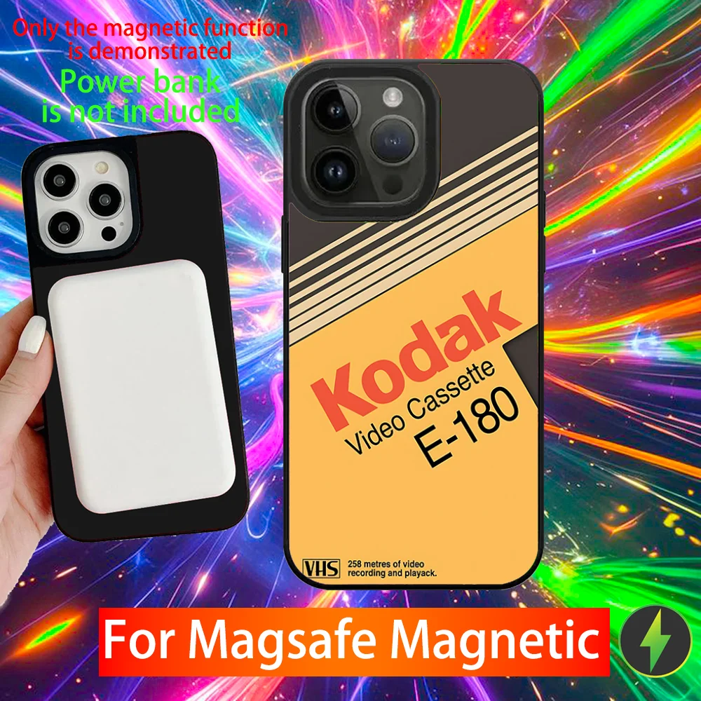 Vintage VHS Video Tape Phone Case with Magsafe Magnetic Wireless Charging Compatibility