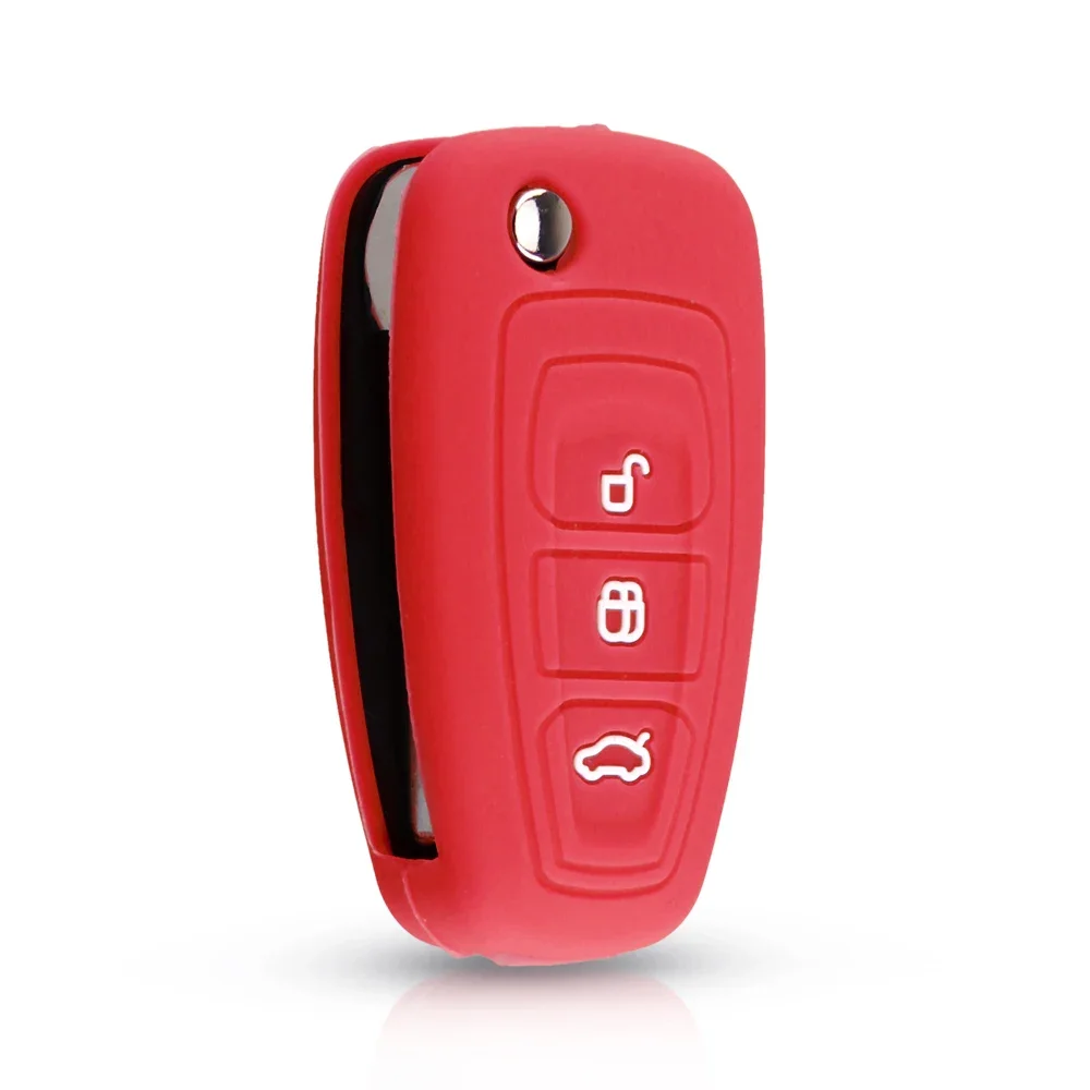 3 Button Silicone Car Remote Key Fob Cover for Ford Ranger C-Max Focus Galaxy Mondeo Transit Tourneo