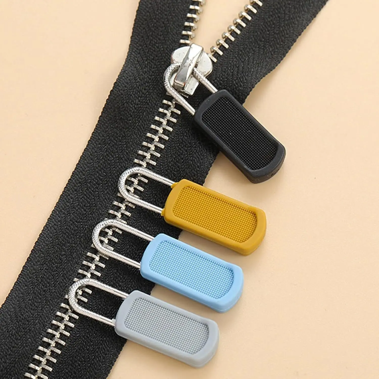 Detachable Zipper Puller Metal Zipper Head Repair Kits Universal Replacement for Luggage Purse Bag Clothes Slider 5Pcs