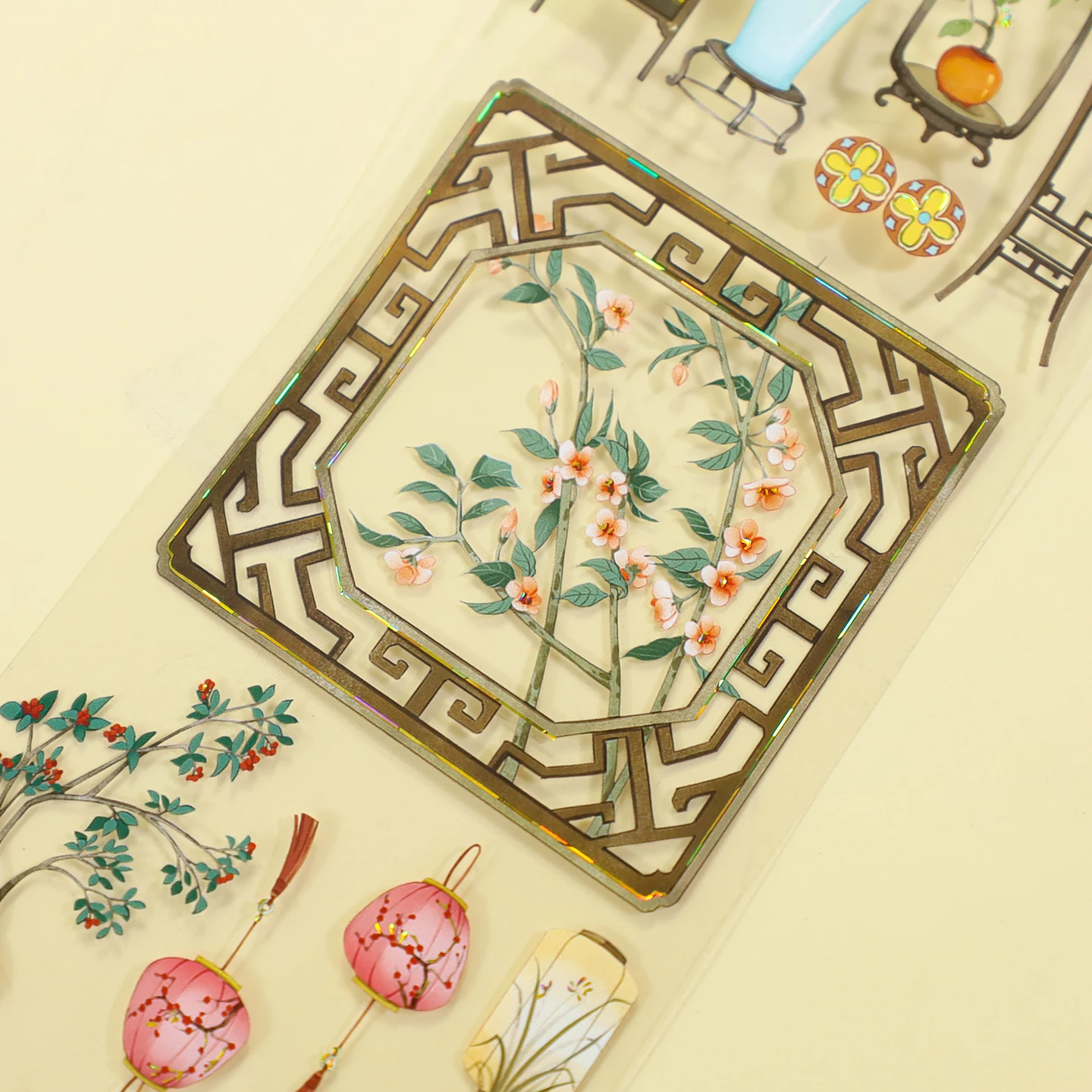60mm*200cm 빈티지 캐릭터 창 풍경 PET 테이프 크리에이티브 DIY 저널 재료 콜라주 스크랩북킹 문구류