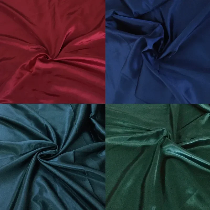 

3/5/10m Silky Satin Fabric By Meter High Density Green Fabric for Sewing Dress Shirts Wedding Lining Cloth,Black Blue Red White