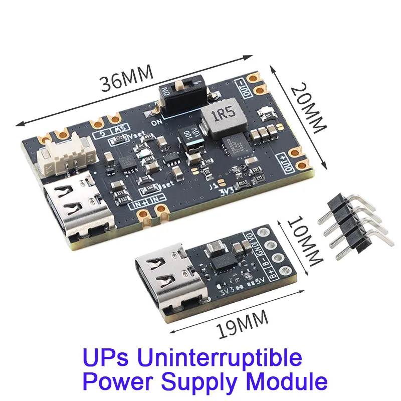 STM32 ESP32 장치용 C형 3.3V 5V 출력 1.5A 리튬 배터리 충전 기능이 있는 미니 UPS 전원 모듈