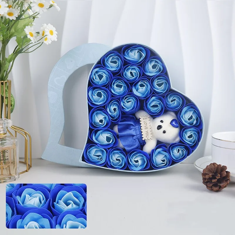 22 Flowers Soap Flower Gift Rose Box - Heart-shaped gift set 2