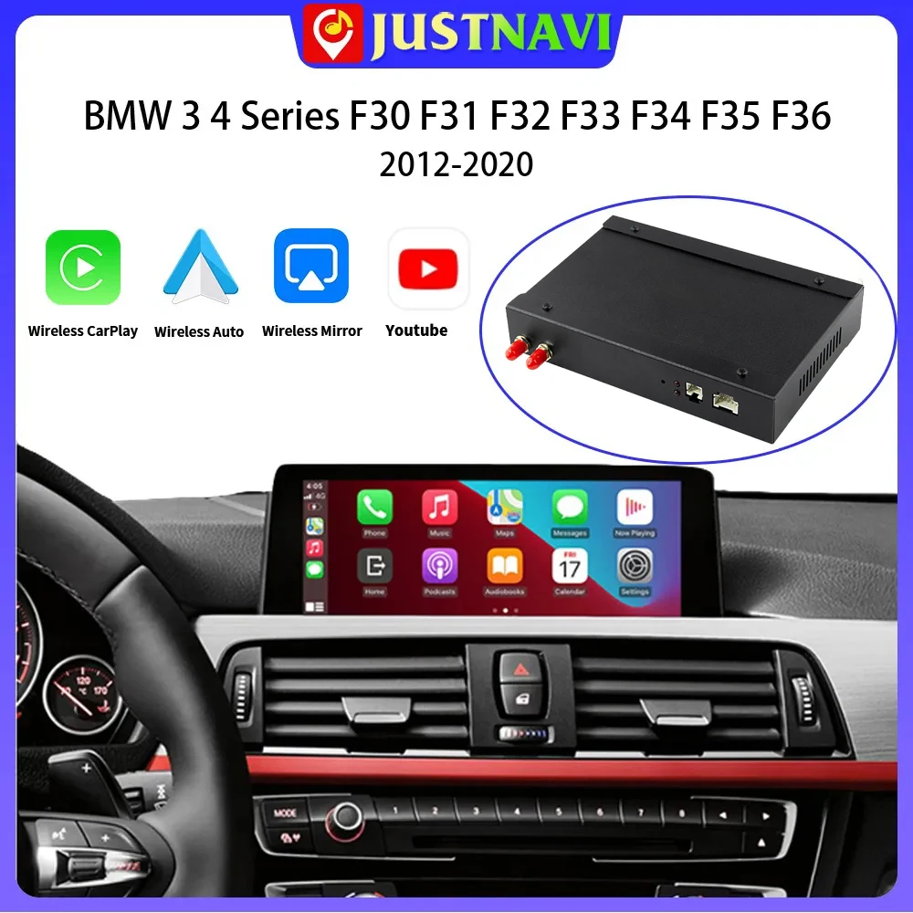 

JUSTNAVI Автомобильный мультимедийный беспроводной CarPlay для BMW 3 4 серии F30 F31 F32 F33 F34 F35 F36 2012-2020 с Android Автомобильное Зеркало Ссылка